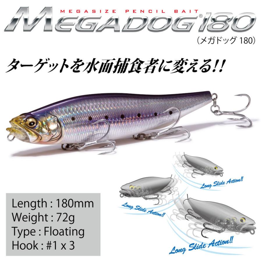 メガバス MEGADOG(メガドッグ) 180 GG チャートバックレインボーPB [4