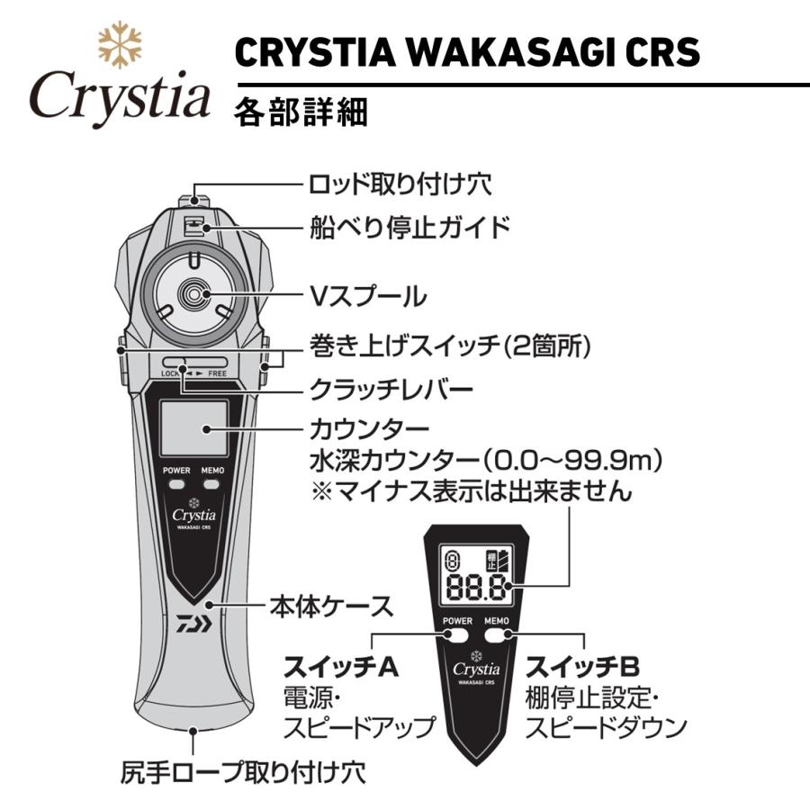 ダイワ ワカサギ電動リール クリスティアワカサギ CRS マットブラック