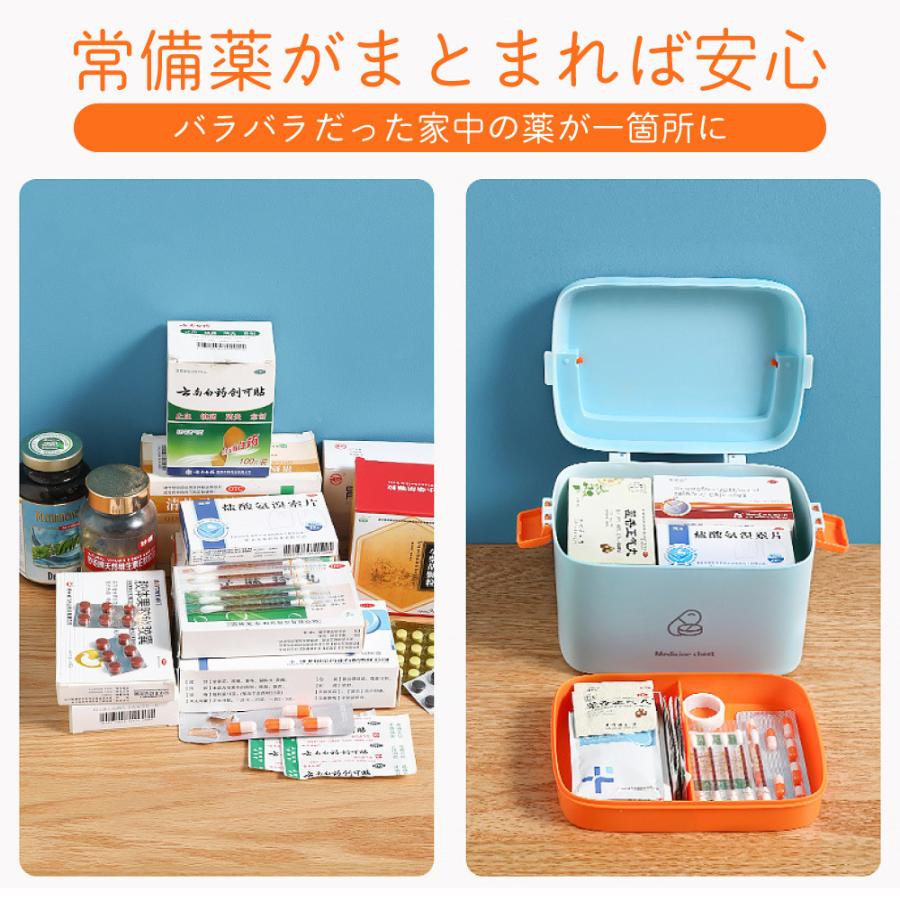 救急箱 薬箱 おしゃれ 北欧 かわいい 家庭用 収納 救急ボックス おすすめ 小物入れ 薬ケース プラスチック | ブランド登録なし | 10