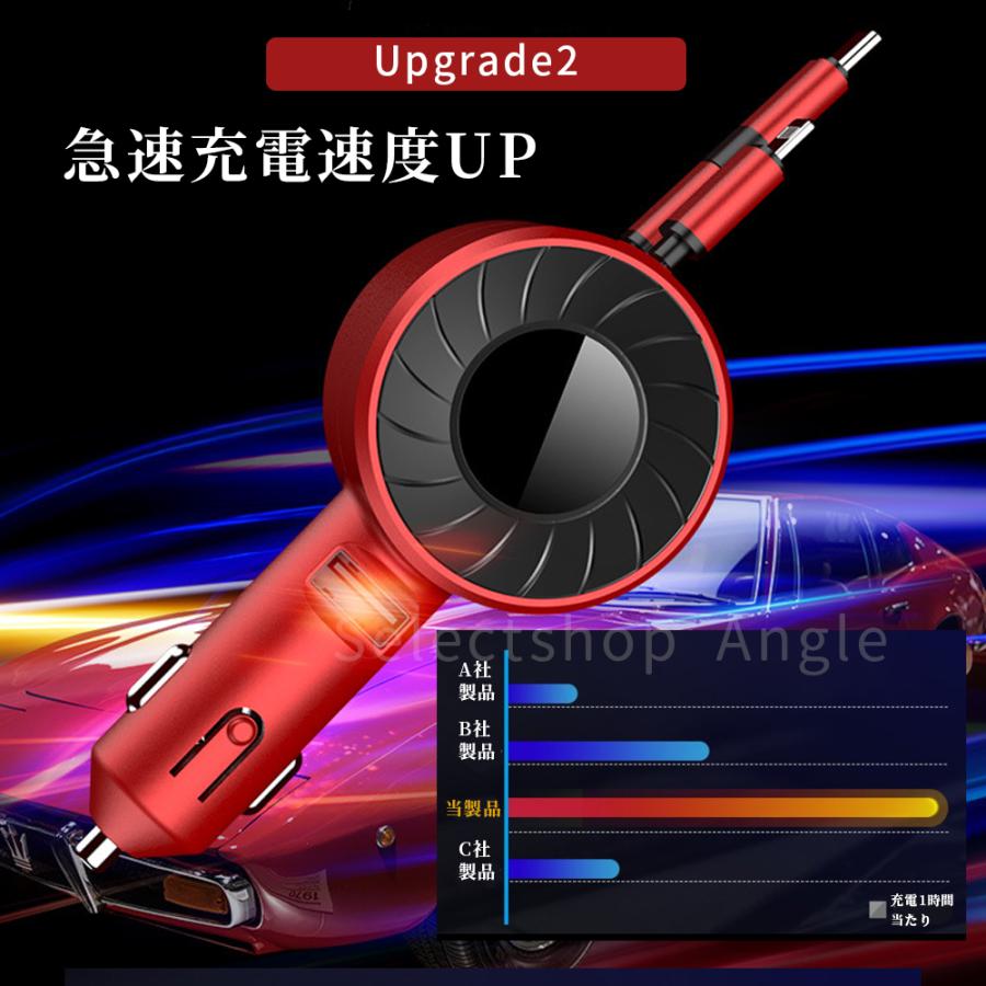 シガーソケット 充電器 USB 急速充電 カーチャージャー 巻き取り 車載  携帯 12V 24V TypeC iPhone Android | ブランド登録なし | 05