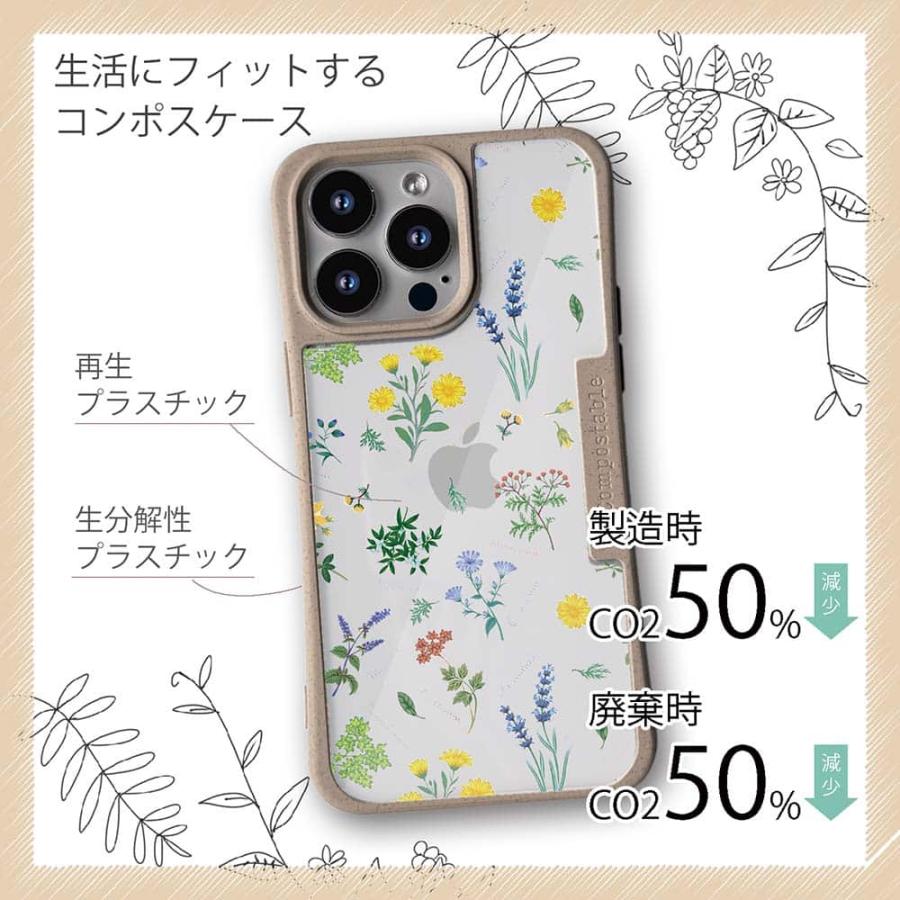 コンポスケース 花柄 デザインシート iPhone16e iPhone16 Pro iPhone15