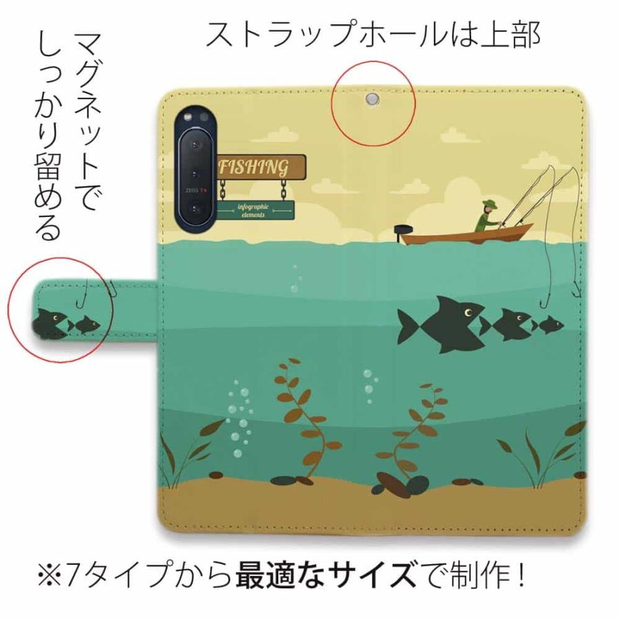 Xperia スマホケース 手帳型 Xperia 10 V Xperia 1 V Xperia 5 IV Xperia Ace III Xperia 10 III エクスペリア 釣り 魚 Fishing on the boat｜anglers-case｜02