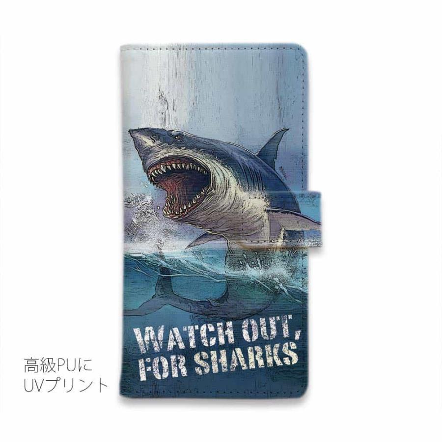 スマホケース 手帳型 サメ「ジョーズ」(JAWS) マグネット 鮫 シャーク