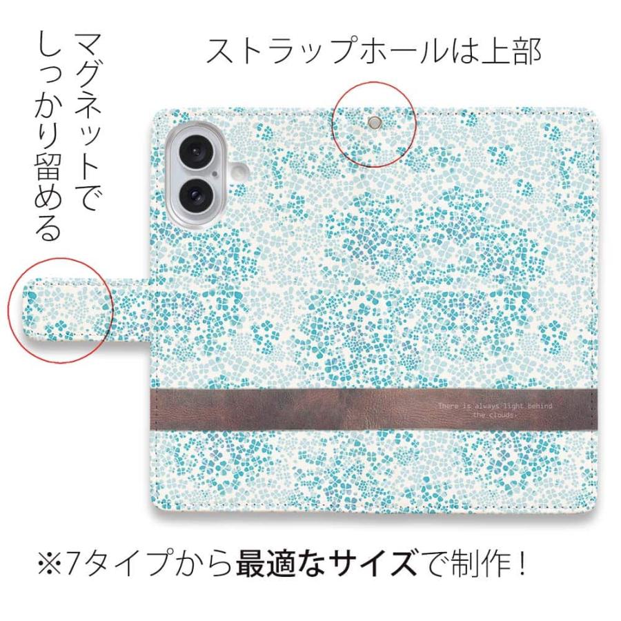 スマホケース 手帳型 紫陽花(あじさい) ブルー おしゃれ 花 花柄