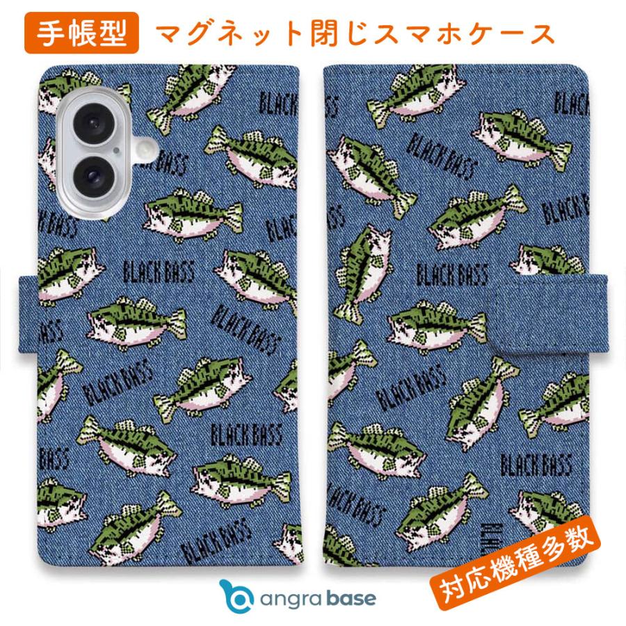 スマホケース 手帳型 ドット絵のブラックバスがいっぱい カラフルデニム風 釣りざんまい 魚 Iphone11 Pro Max Iphonexs Max Iphone8 Plus Xperia Galaxy Aquos Diary Angler S Case アングラーズケース 通販 Yahoo ショッピング