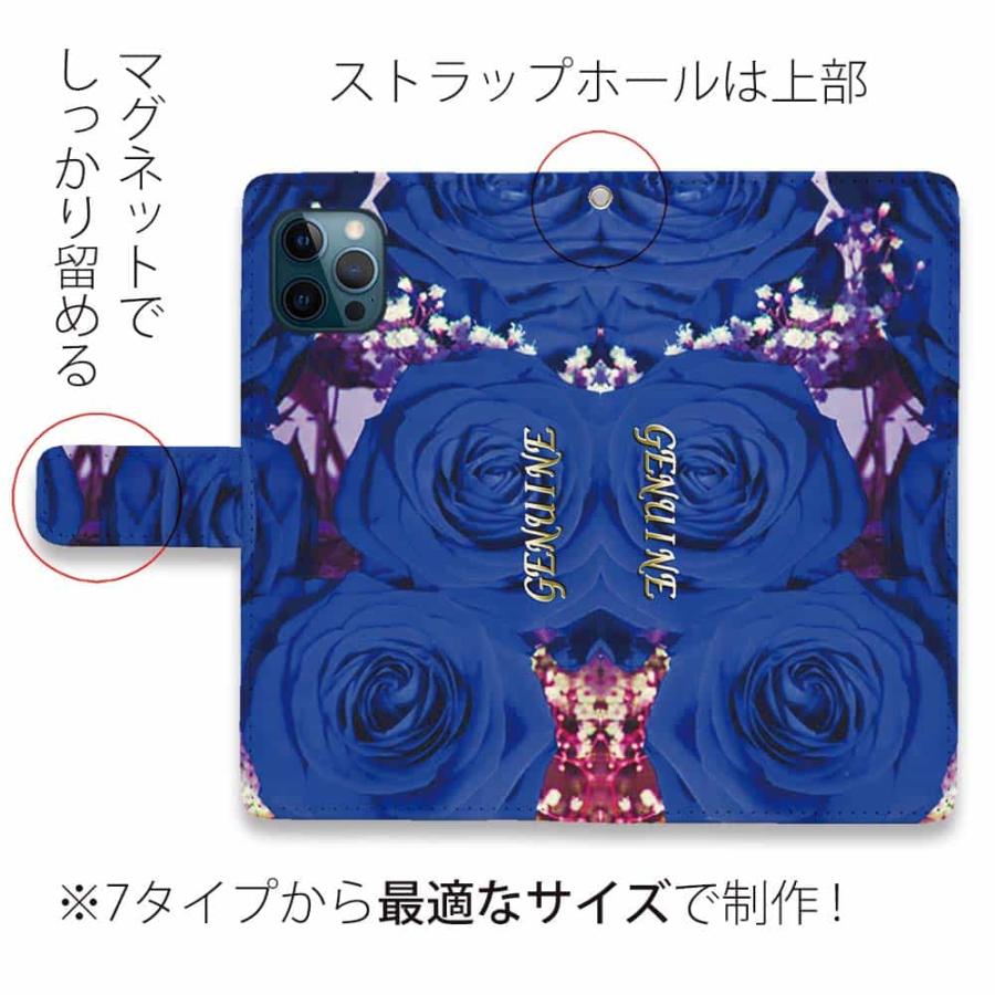 スマホケース 手帳型 Genuine バラ （薔薇） ブルー iPhone17 Pro Max