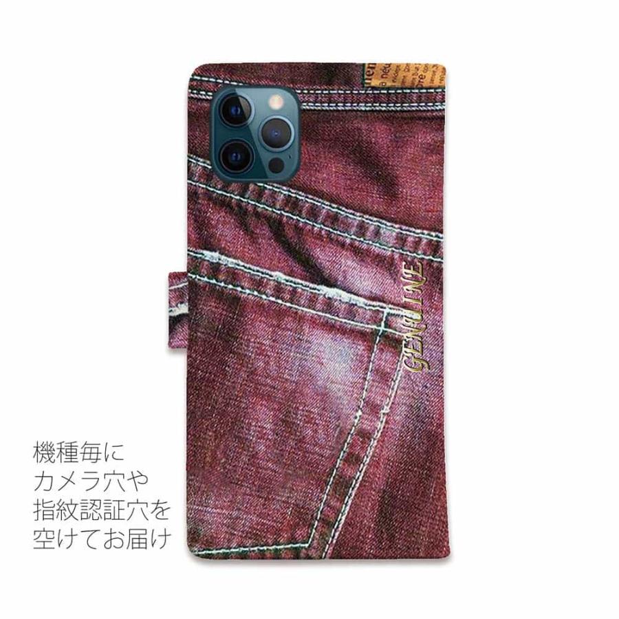 スマホケース 手帳型 Genuine ジーンズ レッド iPhone15 Pro Max iPhone14 iPhone13 Xperia 10 V Galaxy AQUOS Pixel 8a Pro｜anglers-case｜03