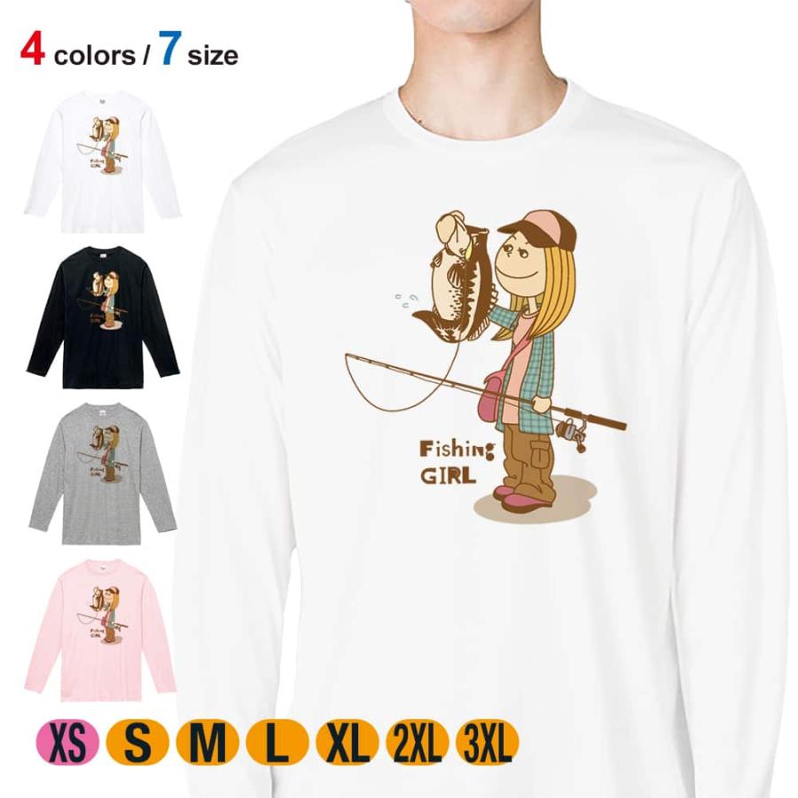 釣り Tシャツ 長袖 釣りガール イラスト ブラックバス 5 6oz 綿100 メンズ レディース 洗濯 大きいサイズ 白 黒 灰色 春 夏 秋 冬 オシャレ 釣り 魚 ルアー Nag Angler S Case アングラーズケース 通販 Yahoo ショッピング