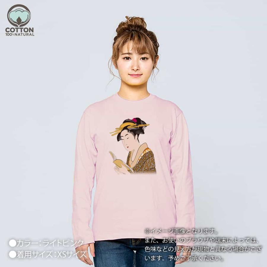 【1点もの・デザイン画付き】ゆったり着物袖アーチ切り替えブラウス 和柄 Tシャツ 長袖 浮世絵 美人絵 その3 メンズ レディース 魚 ルアー