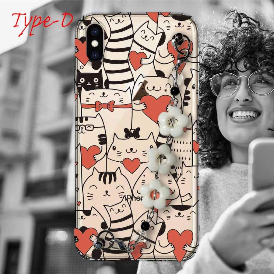 iPhoneXs Max スマホケース 5種の キーリングハンガー付き TPU ストラップ 透明 クリアケース アイフォン テン エス マックス Love Cat｜anglers-case｜10