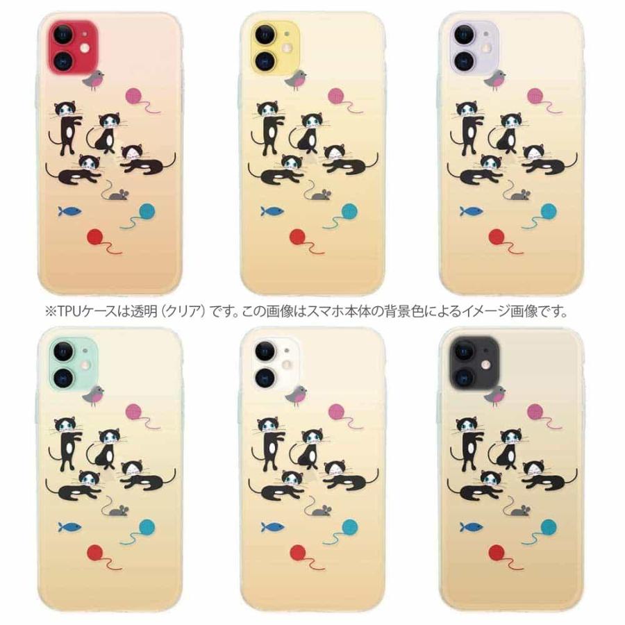 スマホケース ソフトケース TPU 白黒猫の日常 かわいい ネコ 雑貨