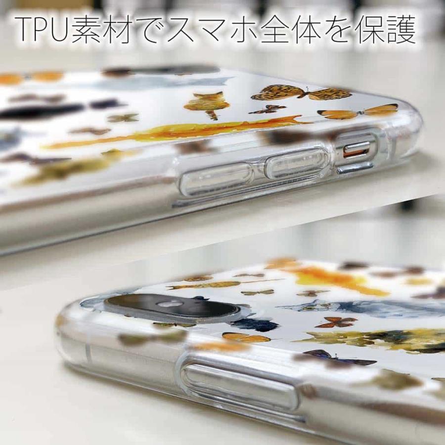 AQUOS R スマホケース TPU ストラップ 透明 クリアケース アクオス アール SH-03J / SHV39 / 605SH 猫の背中｜anglers-case｜03