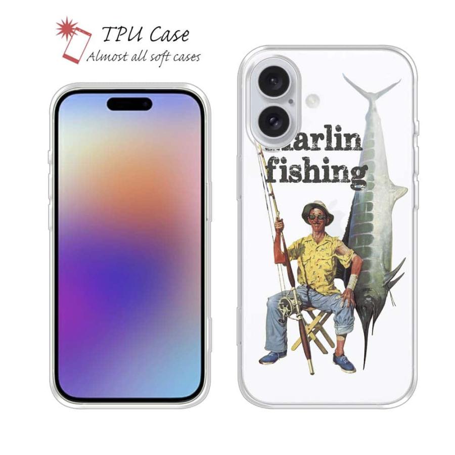 スマホケース ソフトケース TPU カジキ釣り 魚 釣り ルアー iPhone17