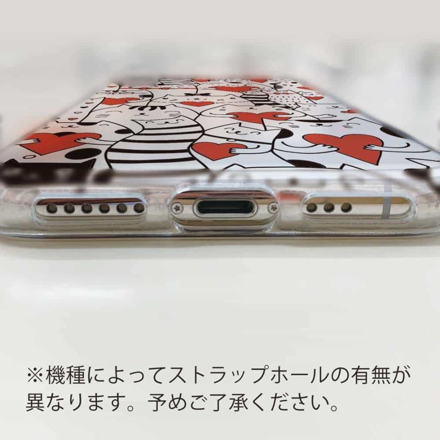 AQUOS R3 スマホケース TPU ストラップ 透明 クリアケース アクオス アール スリー SH-04L / SHV44 / 808SH Love Cat｜anglers-case｜04