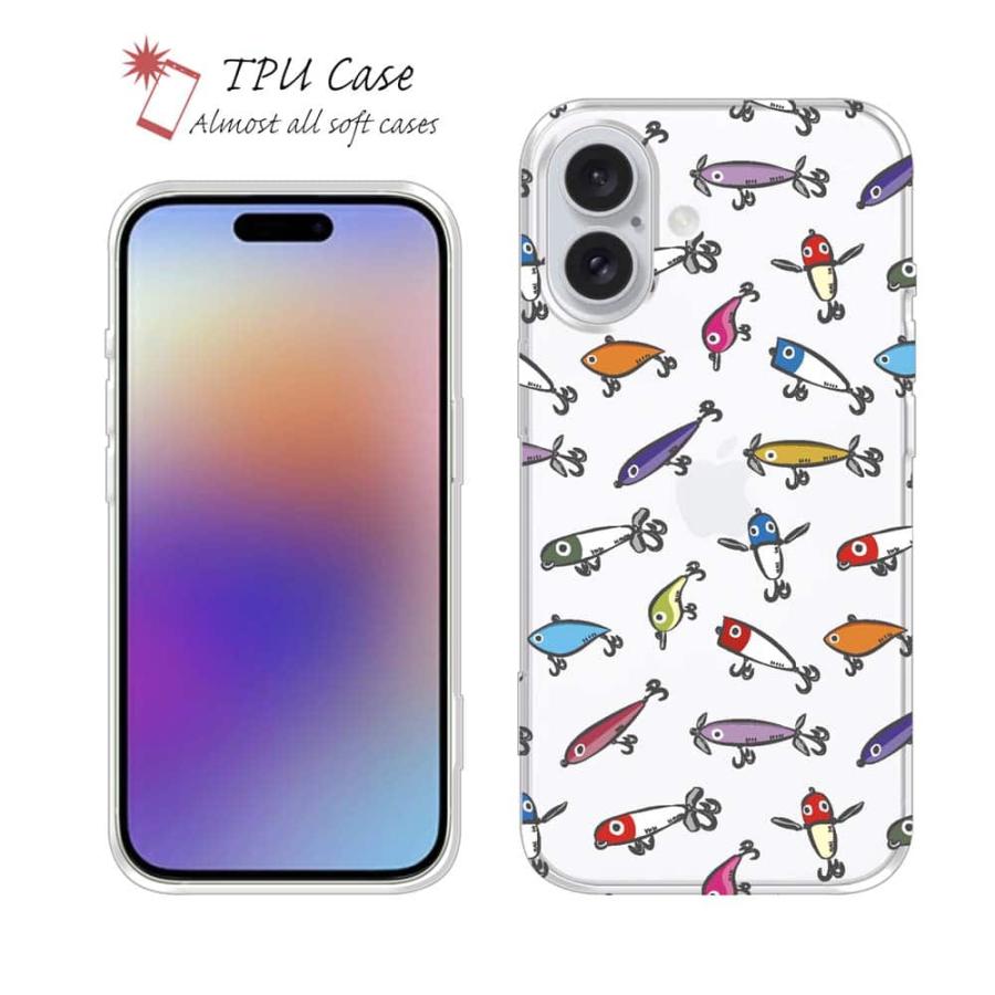 スマホケース ソフトケース 釣りざんまい ルアーコレクション 魚