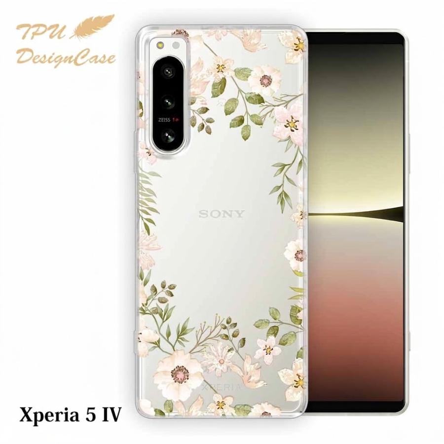 おはな4ケース Xperia 5 IV SO-54C / SOG09 A204SO ケース ホワイトフラワー 花柄