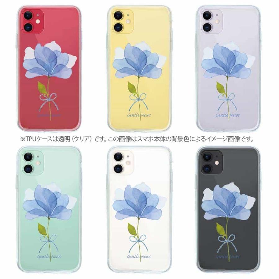 ソフトケース 花柄 スマホケース TPU 青い花 嬉しいニュース カラフル