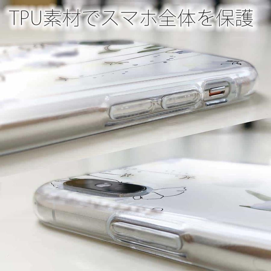 AQUOS sense3 plus スマホケース TPU ストラップ 透明 クリアケース アクオス SHV46 / 901SH / SH-RM11 デリケートペイント グリーン｜anglers-case｜03