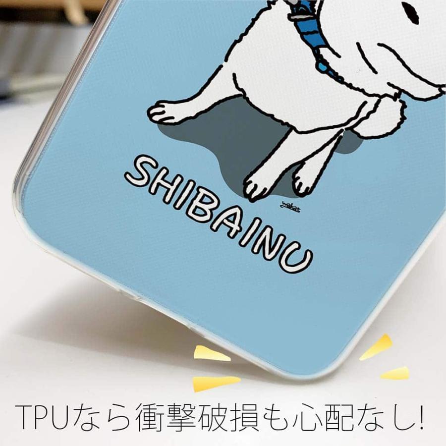 スマホケース ソフトケース TPU wakat イヤイヤ柴犬_白柴 動物