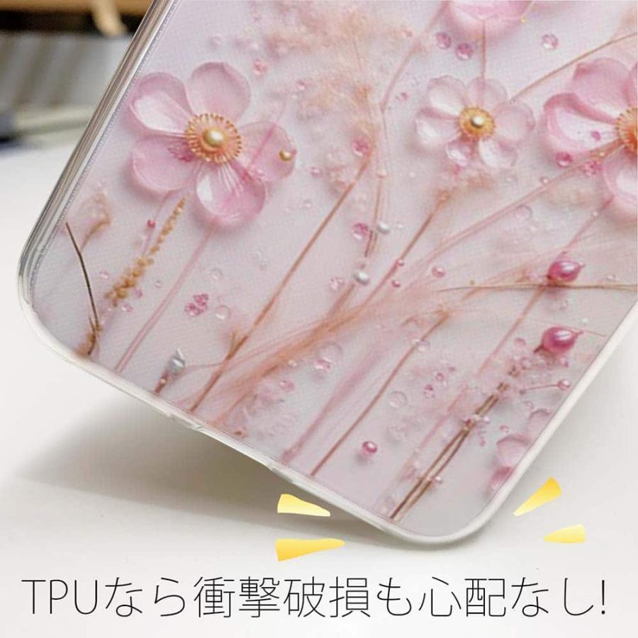 ソフトケース 花柄 スマホケース TPU プラスチックフラワー ピンク No2