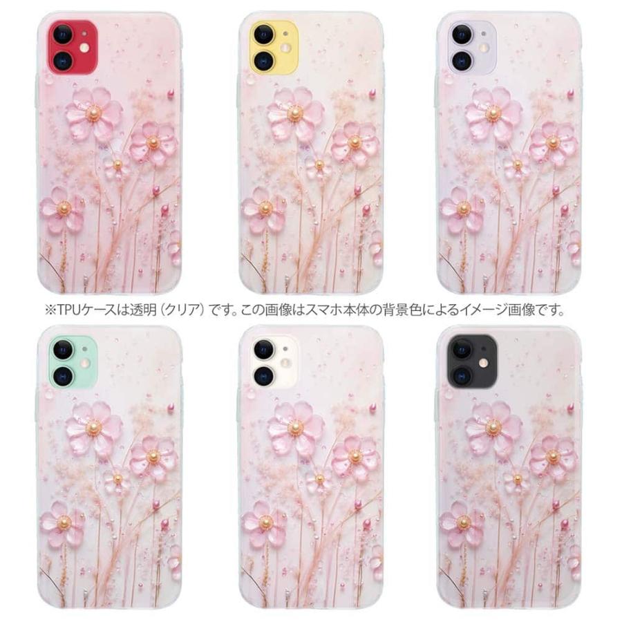ソフトケース 花柄 スマホケース TPU プラスチックフラワー ピンク No2