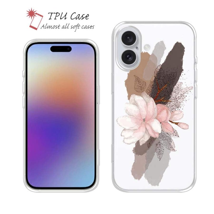 ピンク iPhone用ソフトケース ソフトケース 花柄 スマホケース TPU ニュアンス・ライトピンク