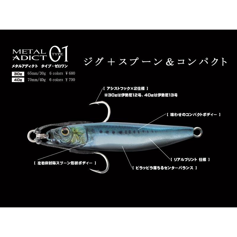 リトルジャック メタル アディクト タイプ 01-30g/#03 ピンクイワシ＋リアルプリント　シーバス・青物 ショアジギング｜anglers-sarai｜02