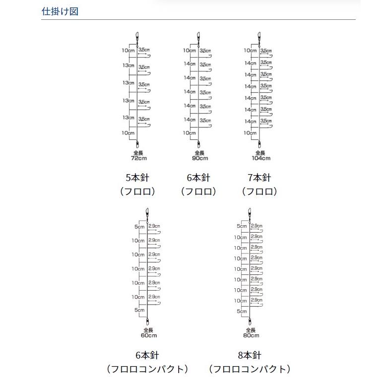 ダイワ (Daiwa)  5枚セット 快適クリスティアワカサギ仕掛けSS 鉄板フロロマルチ 5本針 1.0号   ※画像は各サイズ共通です｜anglersweb｜04