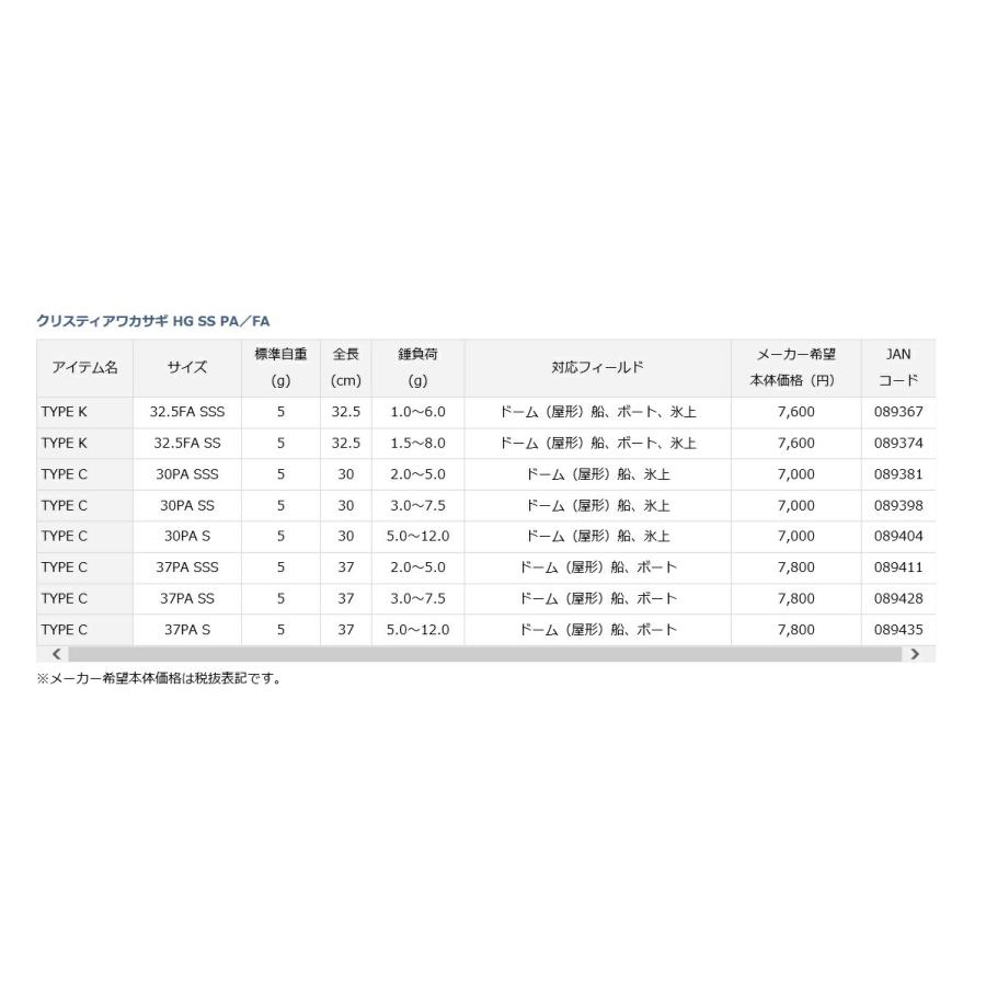 ダイワ (Daiwa) クリスティアワカサギHG TYPE C  SS 37cm PA  3Sサイズ｜anglersweb｜07