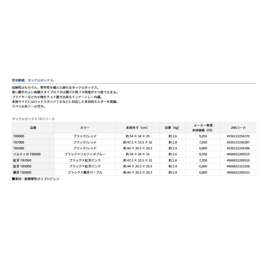 ダイワ (Daiwa) タックルボックス TB9000 ブラック/レッド｜anglersweb｜02