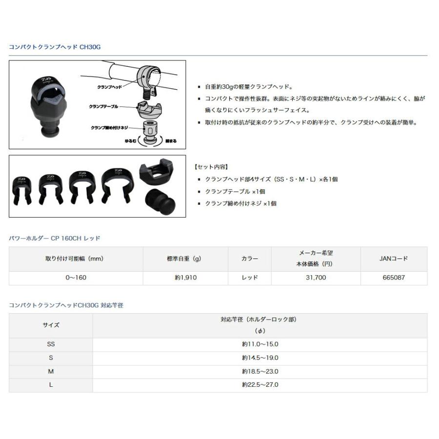 ダイワ (Daiwa) パワーホルダー CP 160CH レッド : アングラーズ ダイワ (Daiwa) パワーホルダー CP 160CH レッド : アングラーズ
