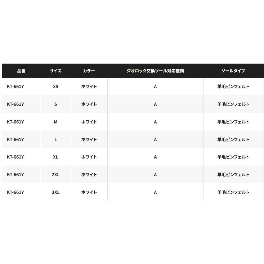シマノ (Shimano) KT-661Y ホワイト XLサイズ ジオロック 羊毛ピン