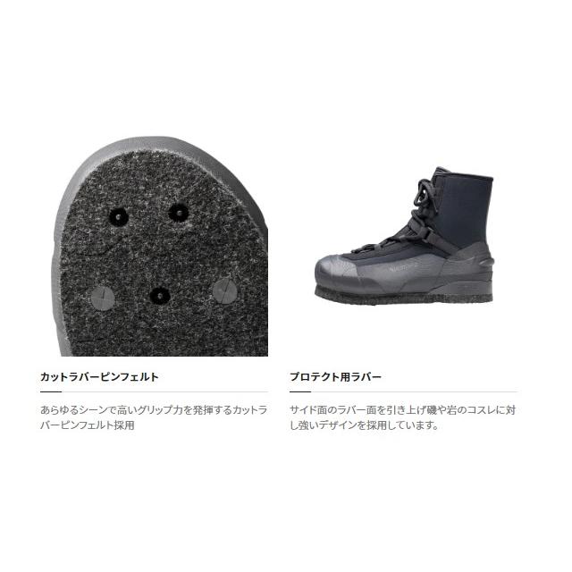 シマノ (Shimano) FS-010V ブラック 25.0cm ロックショア ウェットブーツ カットラバーピンフェルト_2