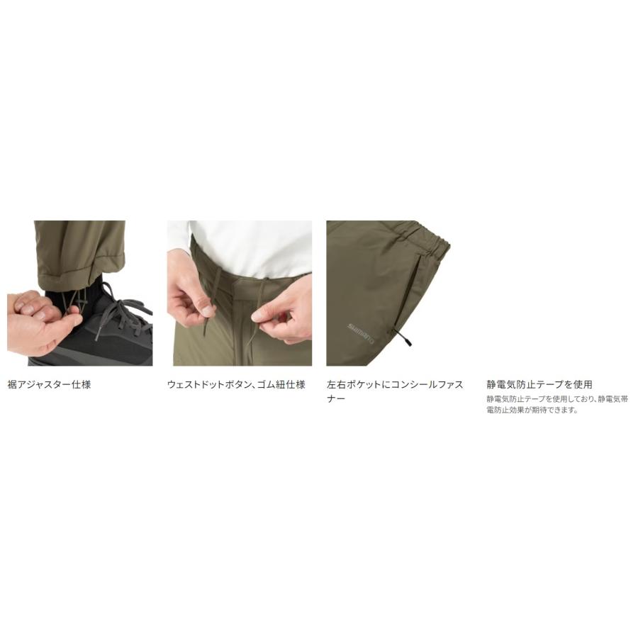 シマノ (Shimano) WP-066W カーキ XLサイズ （アクティブインサレーション パンツ）｜anglersweb｜03