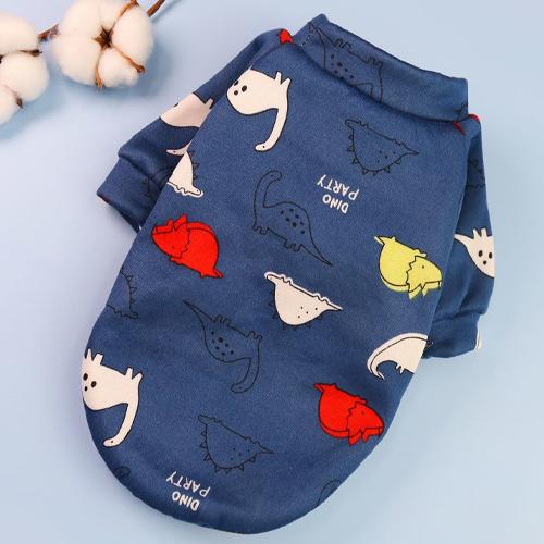 【送料無料】30%off ペットウェア ドッグウェア キャットウェア ペット 犬 服 猫 裏起毛 抜け毛防止 防寒 恐竜 暖か dd01 |  | 01