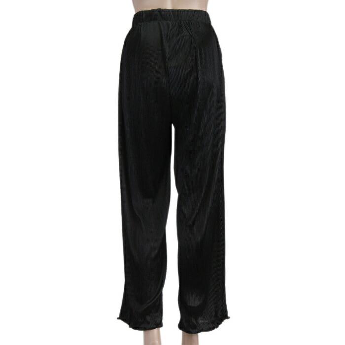 【送料無料】＼1000円ポッキリ／ 履き心地抜群★ サラサラ  ワイドパンツ  ダンス ファッションパンツ ブラック kr120 |  | 04