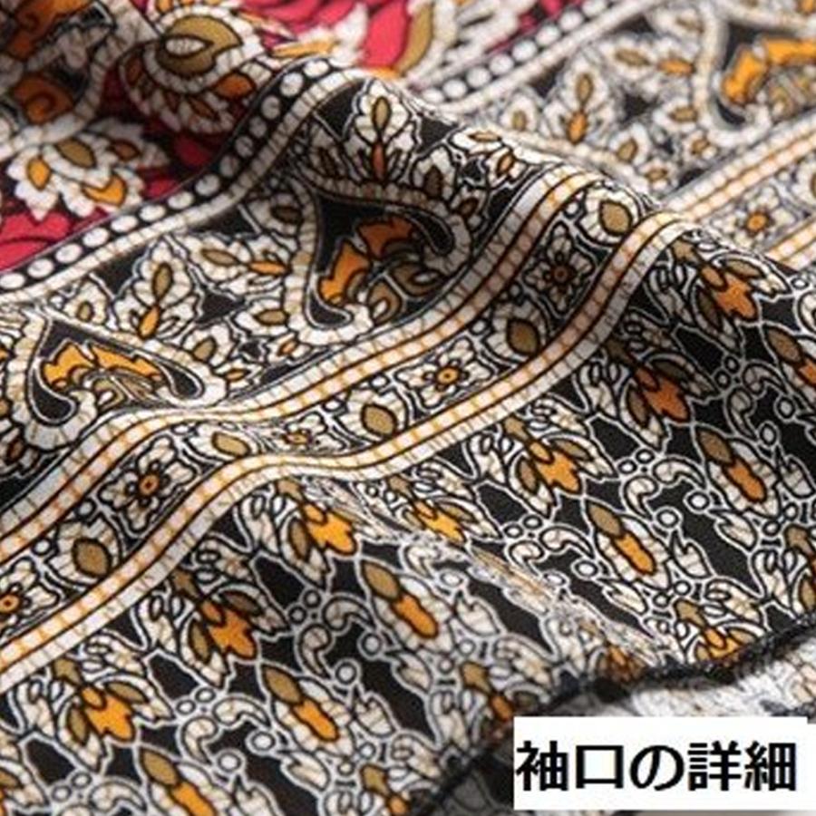 【送料無料】20%off レトロ風 ボヘミアン Ｖネック エスニック ロング ワンピース リゾート 薄手 休日 ワンピース レディース kr230 |  | 13