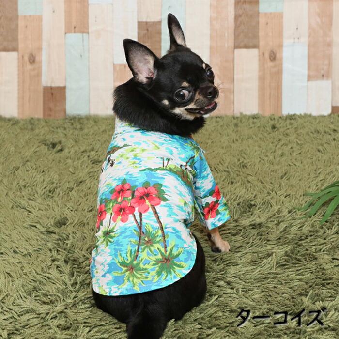 【送料無料】50%off 犬服 ドッグウェア 犬  襟付 ドッグ ペットウエア ホワイト ネイビー ターコイズ アロハシャツ S  M L XL 花柄 パイナップル柄  kr263 | 