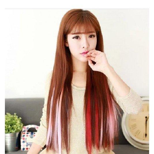 【送料無料】＼1000円ポッキリ／ヘアクリップ ヘアエクステンション グラデーションカラーウィッグ ワンタッチエクステ 部分ウィッグ ストレート コスプレ kr331 | 