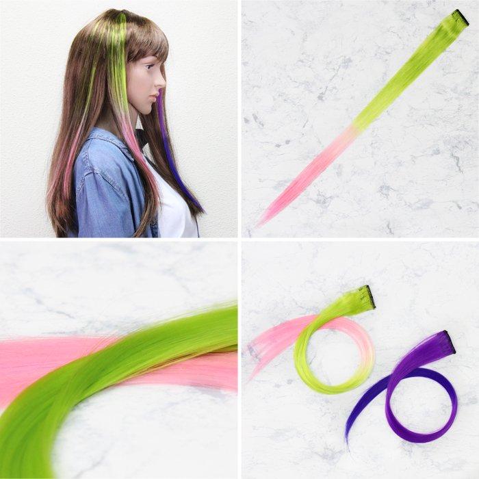 【送料無料】＼1000円ポッキリ／ヘアクリップ ヘアエクステンション グラデーションカラーウィッグ ワンタッチエクステ 部分ウィッグ ストレート コスプレ kr331 |  | 01