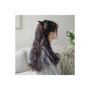 【送料無料】30%off ポニーテール 部分ウィッグ かんたん装着 グラデーションカラー ボリュームアップ ツインテール 巻き髪 コスプレ kr332 | 