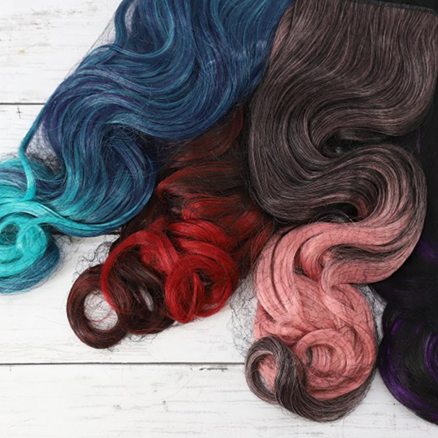 【送料無料】30%off ポニーテール 部分ウィッグ かんたん装着 グラデーションカラー ボリュームアップ ツインテール 巻き髪 コスプレ kr332 |  | 02