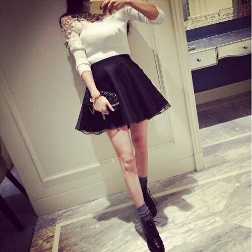 【送料無料】50%off レディース トップス ニット タートルネック レース 透け感 シースルー かわいい おしゃれ 長袖 kr334 |  | 01