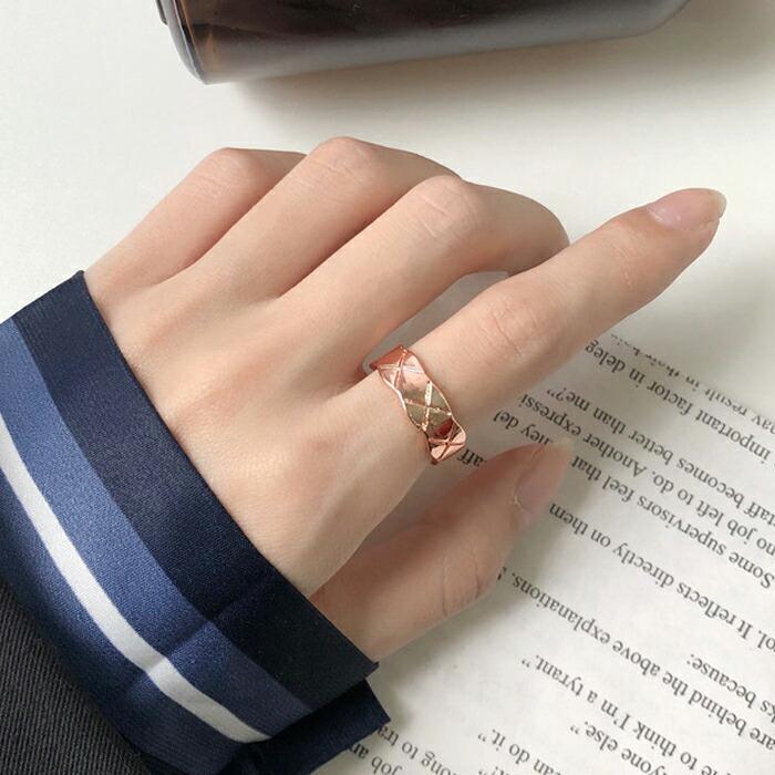 送料無料 50%off オープンリング リング フリー ウェーブ  高見え キルティング 指輪 おしゃれ ユニセックス 男女兼用 ゴールド シルバー ピンク kr340 |  | 05