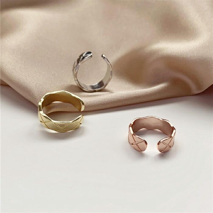 送料無料 50%off オープンリング リング フリー ウェーブ  高見え キルティング 指輪 おしゃれ ユニセックス 男女兼用 ゴールド シルバー ピンク kr340 |  | 01