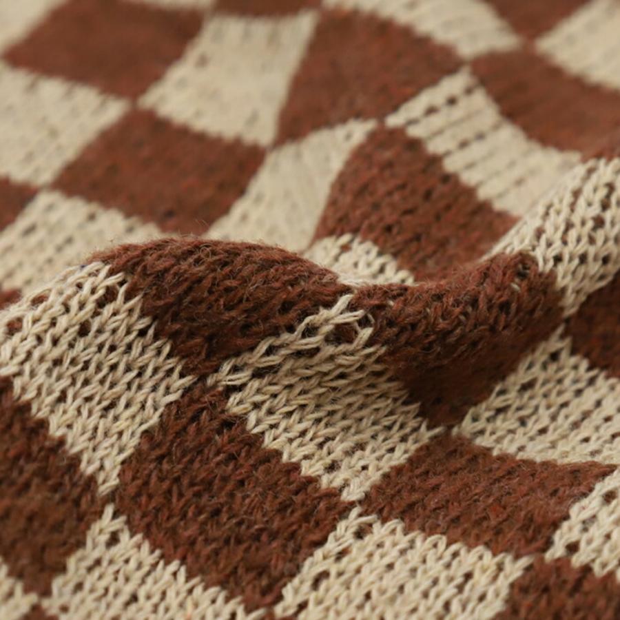 【送料無料】40%off 格子 チェッカーフラッグ ニット ニットベスト セーター ブロックチェック kr398 |  | 06