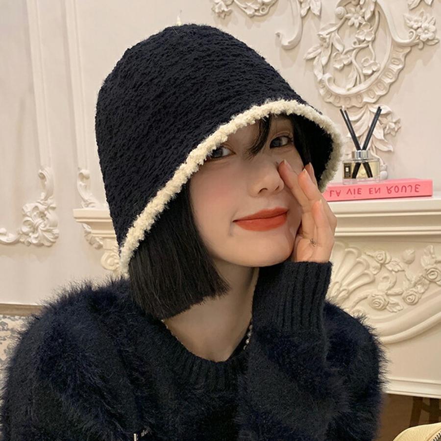 【送料無料】50%off レディース ニットバケットハット チューリップハット 帽子 防寒対策 小顔効果 もこもこ ニット ニットハット ブークレニット kr408 |  | 02