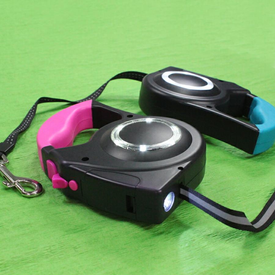 【送料無料】30%off 伸縮 ペットリード ペット リード 最長約4m LED ピンク ブルー ライト付き 夕方 夜 小型犬 中型犬 約15kgまで 自動巻き取り式 散歩 krd18 |  | 01