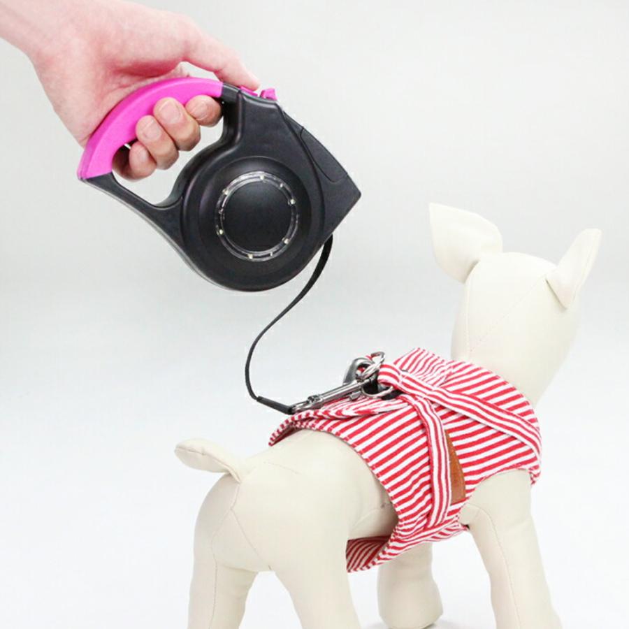 【送料無料】30%off 伸縮 ペットリード ペット リード 最長約4m LED ピンク ブルー ライト付き 夕方 夜 小型犬 中型犬 約15kgまで 自動巻き取り式 散歩 krd18 |  | 08