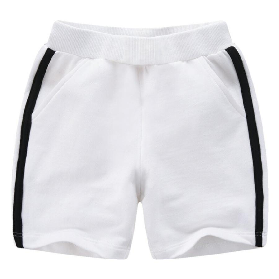 【送料無料】40％off キッズ  ベビー ショートパンツ ハーフパンツ ライン 2ライン ホワイト ピンク ブラック 100 110 krk36 |  | 05